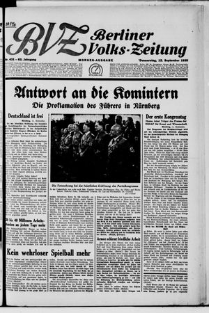 Berliner Volkszeitung on Sep 12, 1935
