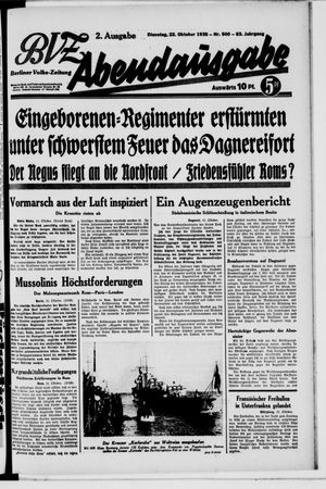 Berliner Volkszeitung vom 22.10.1935
