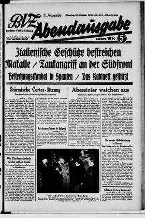 Berliner Volkszeitung vom 29.10.1935