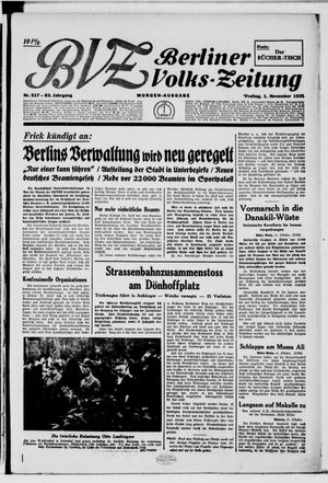 Berliner Volks-Zeitung vom 01.11.1935