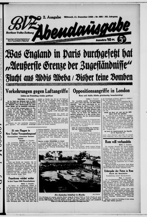 Berliner Volkszeitung vom 11.12.1935