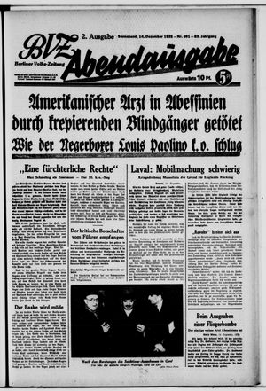 Berliner Volkszeitung on Dec 14, 1935