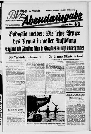 Berliner Volkszeitung vom 06.04.1936