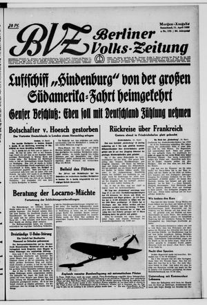 Berliner Volkszeitung vom 11.04.1936
