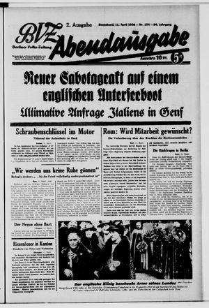 Berliner Volkszeitung vom 11.04.1936