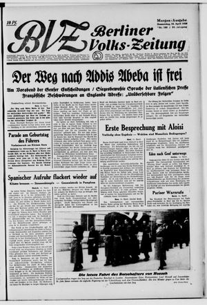 Berliner Volks-Zeitung vom 16.04.1936