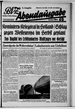 Berliner Volks-Zeitung vom 08.07.1936