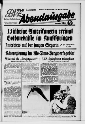 Berliner Volks-Zeitung vom 12.08.1936