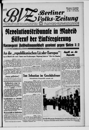 Berliner Volks-Zeitung vom 14.08.1936