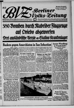 Berliner Volks-Zeitung vom 08.09.1936