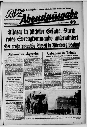 Berliner Volks-Zeitung vom 08.09.1936