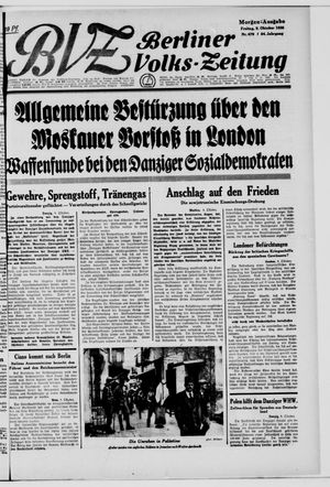 Berliner Volkszeitung vom 09.10.1936