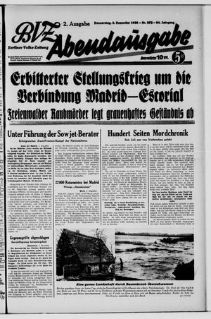 Berliner Volkszeitung vom 03.12.1936