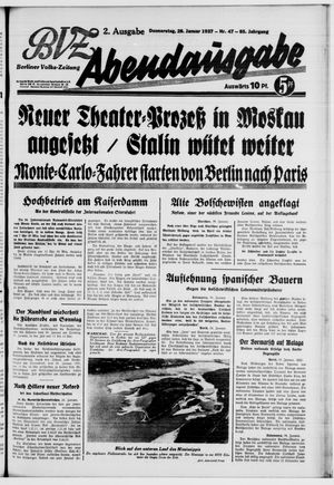 Berliner Volkszeitung vom 28.01.1937