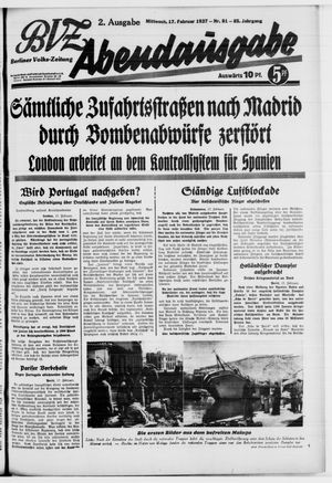 Berliner Volkszeitung vom 17.02.1937