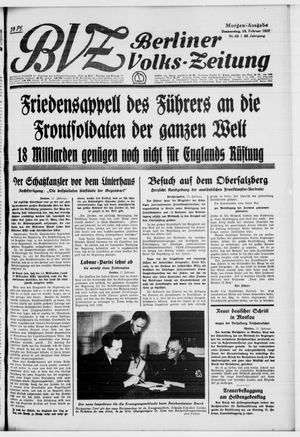 Berliner Volkszeitung on Feb 18, 1937