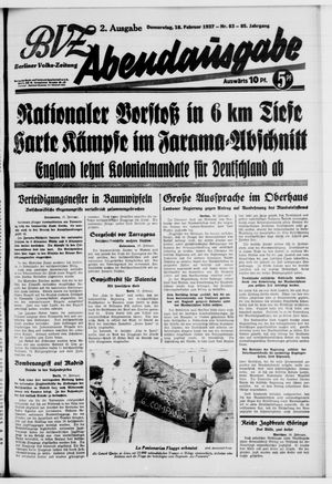 Berliner Volkszeitung on Feb 18, 1937