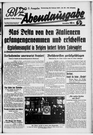 Berliner Volkszeitung vom 25.02.1937