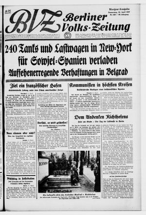 Berliner Volkszeitung vom 22.04.1937