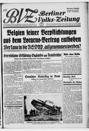 Berliner Volkszeitung vom 25.04.1937