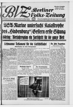 Berliner Volkszeitung vom 09.05.1937