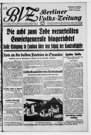 Berliner Volkszeitung vom 13.06.1937