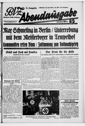 Berliner Volkszeitung on Jun 16, 1937