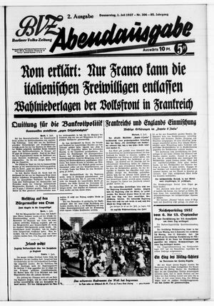 Berliner Volks-Zeitung vom 01.07.1937