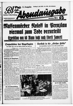 Berliner Volkszeitung vom 09.07.1937