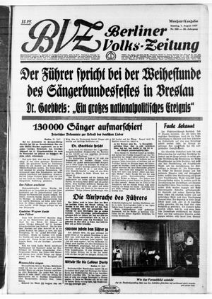 Berliner Volkszeitung vom 01.08.1937