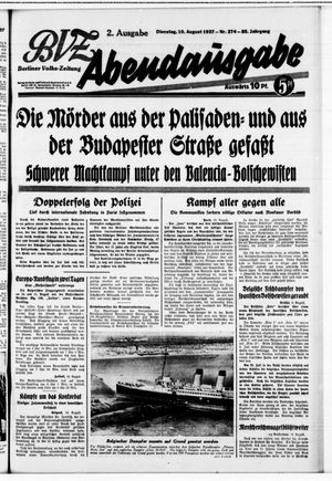 Berliner Volkszeitung vom 10.08.1937
