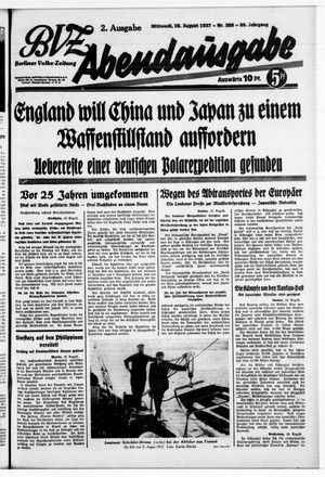 Berliner Volks-Zeitung vom 18.08.1937