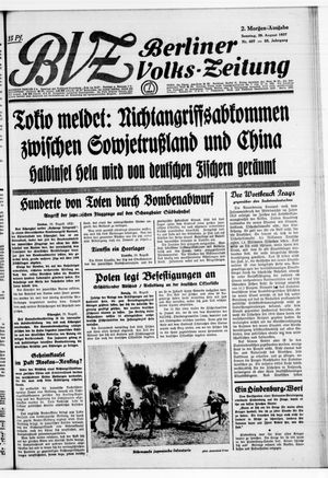 Berliner Volkszeitung vom 29.08.1937