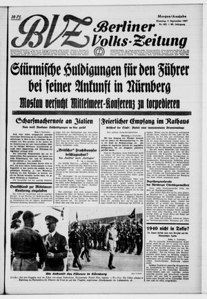 Berliner Volkszeitung vom 07.09.1937