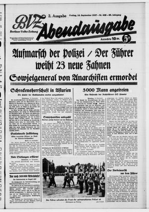 Berliner Volkszeitung vom 10.09.1937
