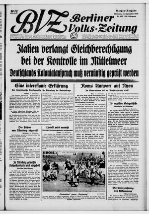Berliner Volkszeitung vom 15.09.1937