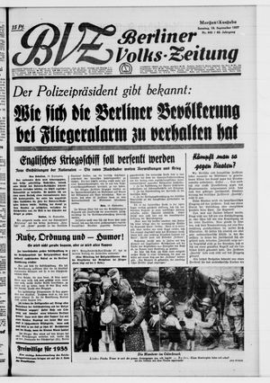 Berliner Volkszeitung vom 19.09.1937