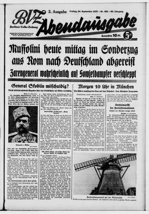 Berliner Volkszeitung vom 24.09.1937