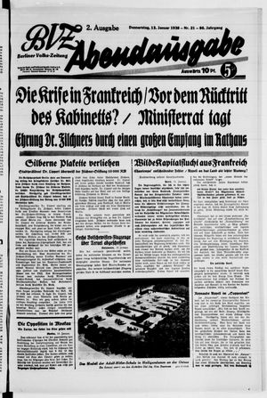 Berliner Volks-Zeitung vom 13.01.1938
