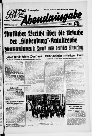 Berliner Volks-Zeitung vom 19.01.1938