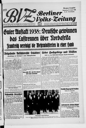 Berliner Volks-Zeitung vom 20.01.1938