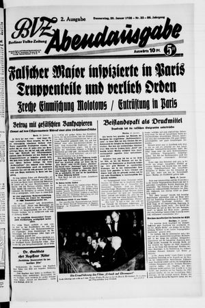Berliner Volks-Zeitung vom 20.01.1938