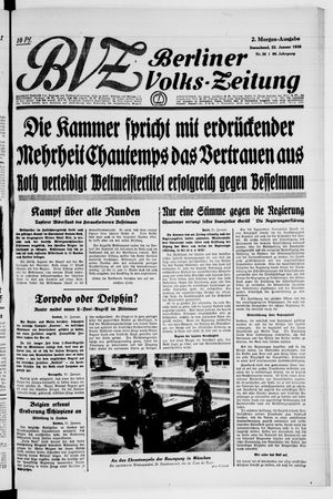 Berliner Volkszeitung vom 22.01.1938