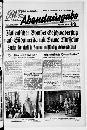 Berliner Volkszeitung vom 24.01.1938