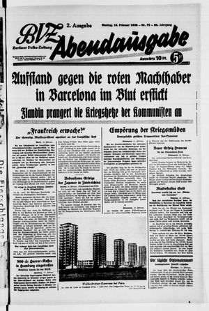 Berliner Volkszeitung vom 14.02.1938