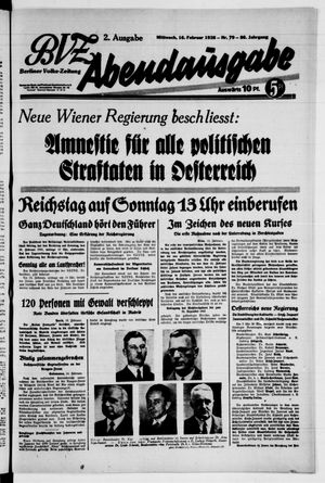 Berliner Volkszeitung on Feb 16, 1938