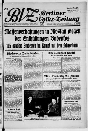 Berliner Volkszeitung vom 18.02.1938