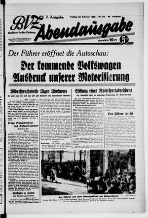 Berliner Volkszeitung vom 18.02.1938