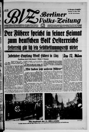 Berliner Volkszeitung vom 13.03.1938