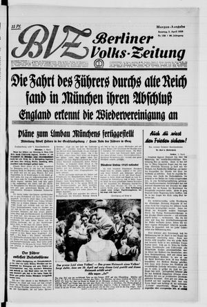 Berliner Volkszeitung vom 03.04.1938